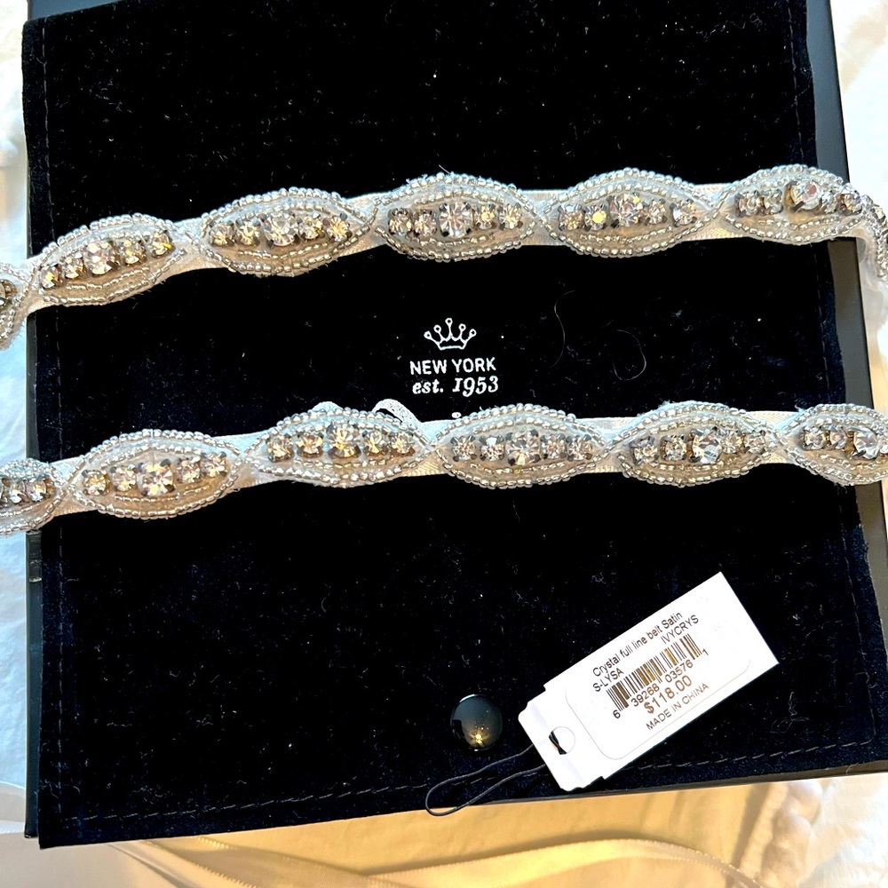 Nina crystal full line belt- Ivory Satin- One Size- Used 1 Day